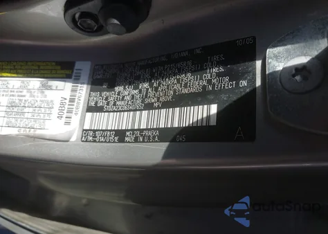 2006 Toyota Sienna Ce z USA, uszkodzony, nr VIN 5TDZA23C06S407652